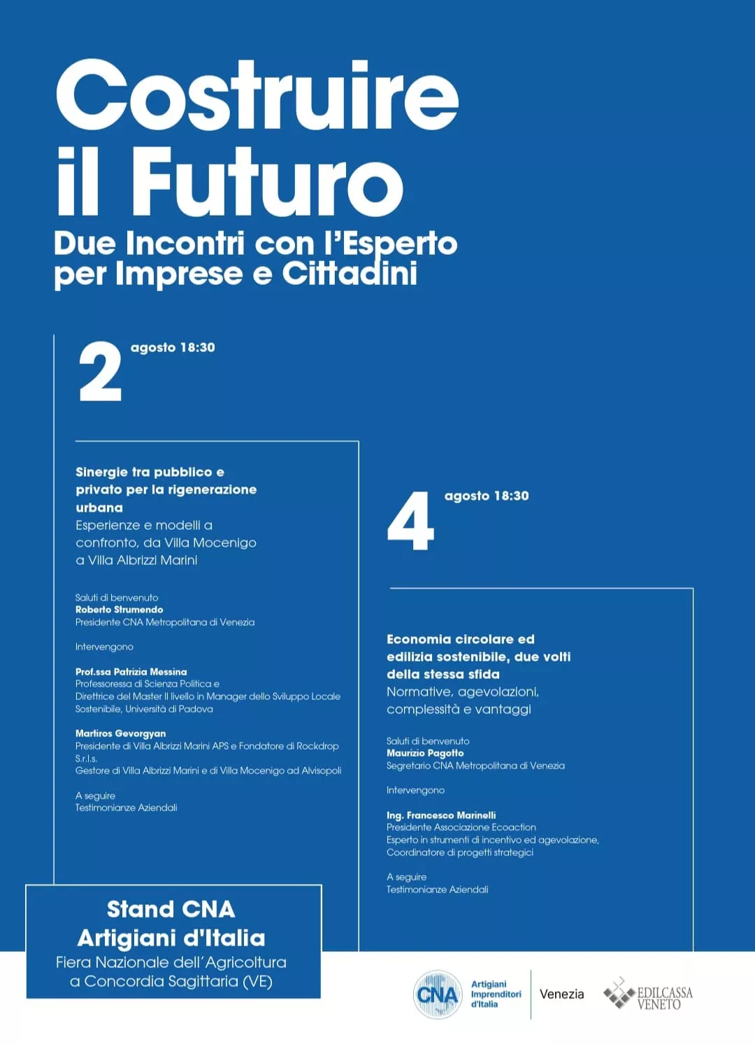 Il futuro si costruisce insieme: due incontri con CNA alla Fiera di Santo Stefano